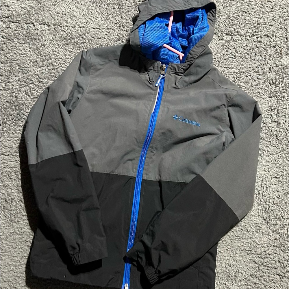 Columbia Black and Gray Jacket with Blue Highlights